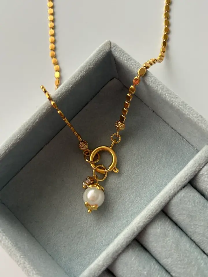 Şakayık İnci Charm Zincir Kolye