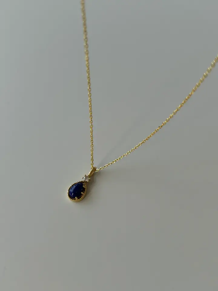 925 Ayar Gümüş Lapis Lazuli Doğaltaş Kolye