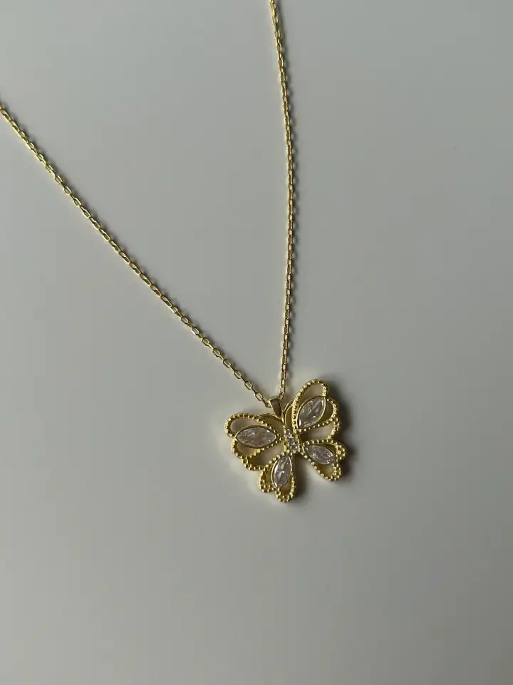 925 Ayar Gümüş Kelebek Kolye