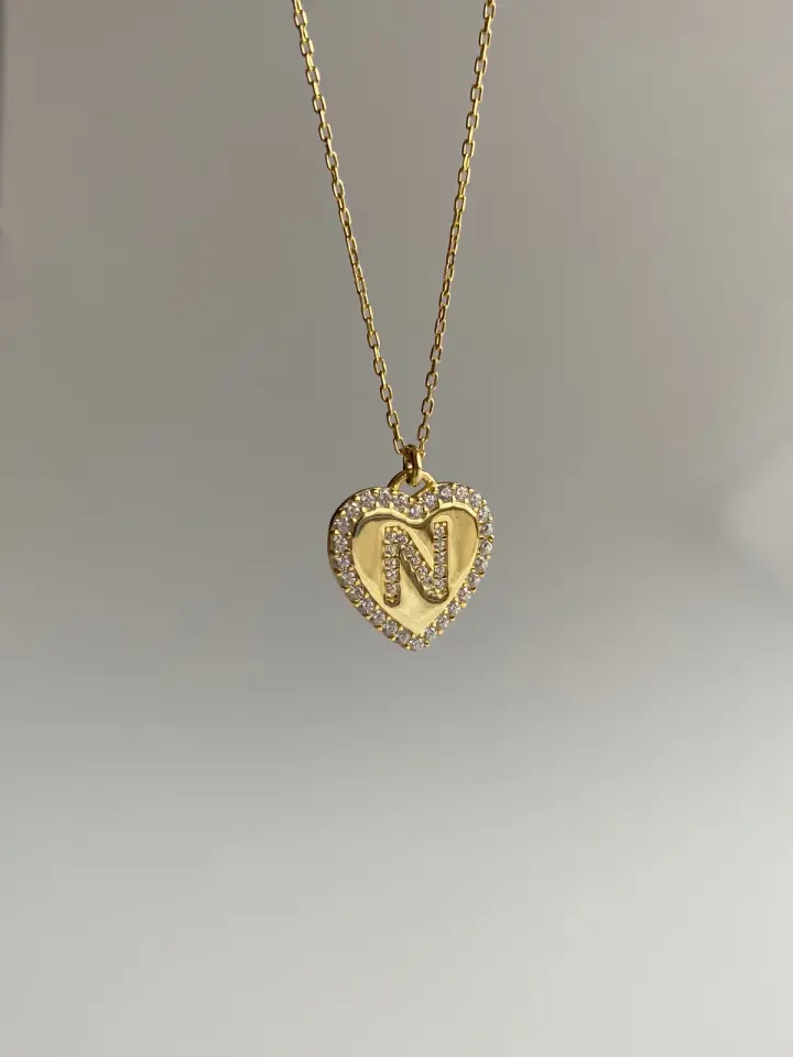 925 Ayar Gümüş Zirkon Harf Kolye