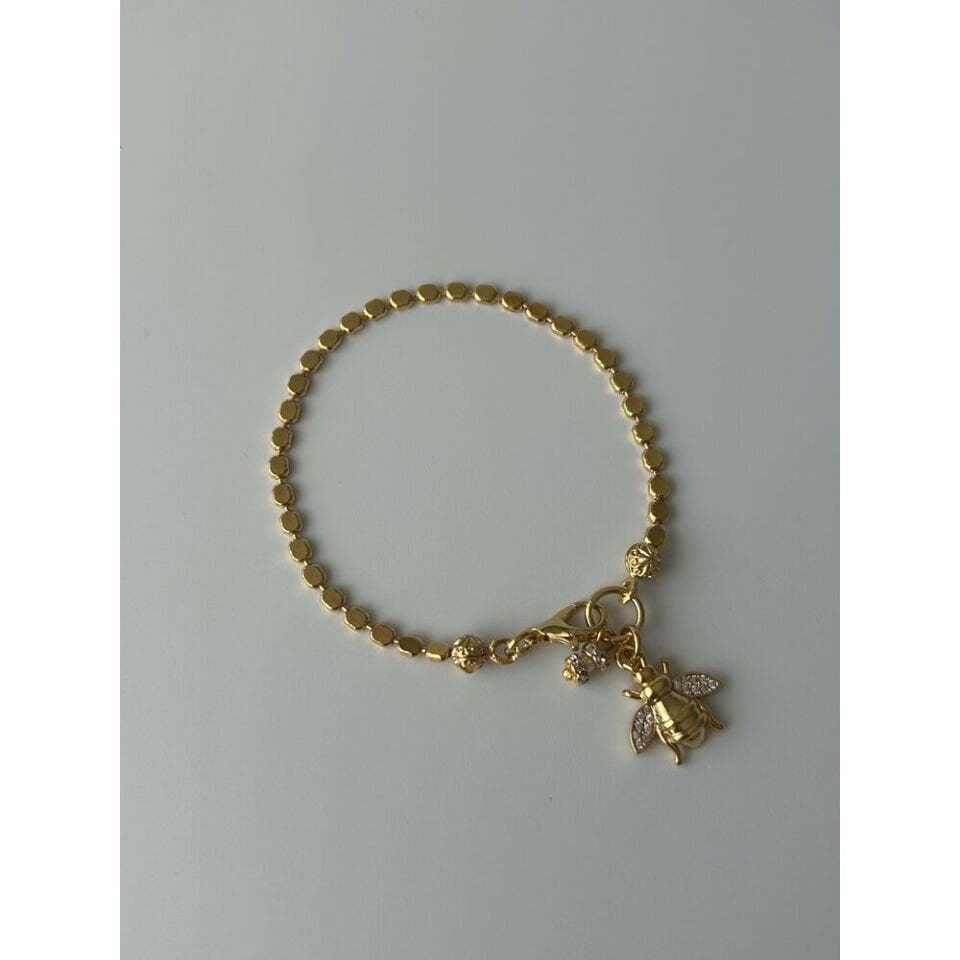 Zirkon Arı/Kum İnci Charm Bileklik