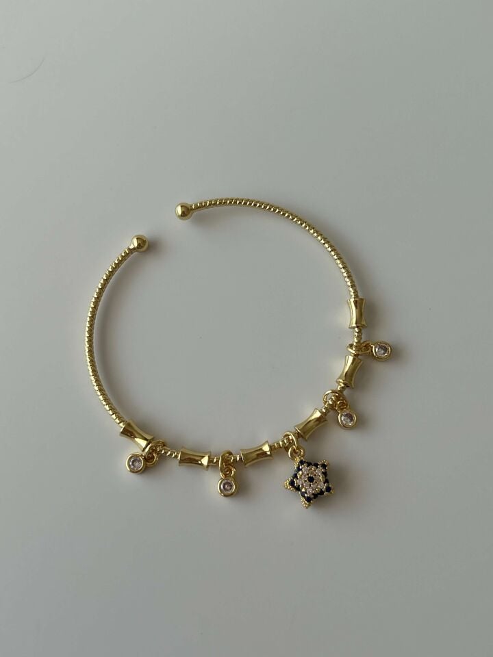 Zirkon Taşlı Yıldız Charm Bileklik