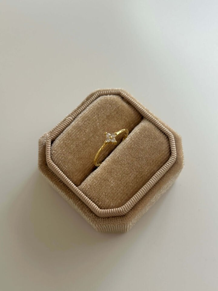 925 Ayar Gümüş Minimal 4 Yapraklı Yonca Yüzük