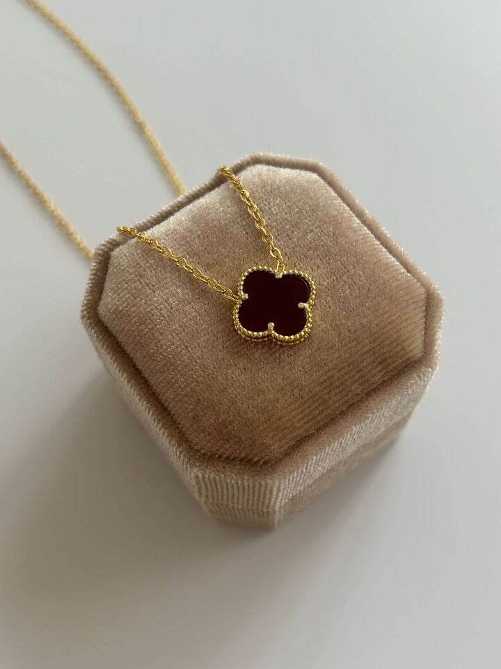 925 Ayar Gümüş Marka Model Kolye (Siyah)