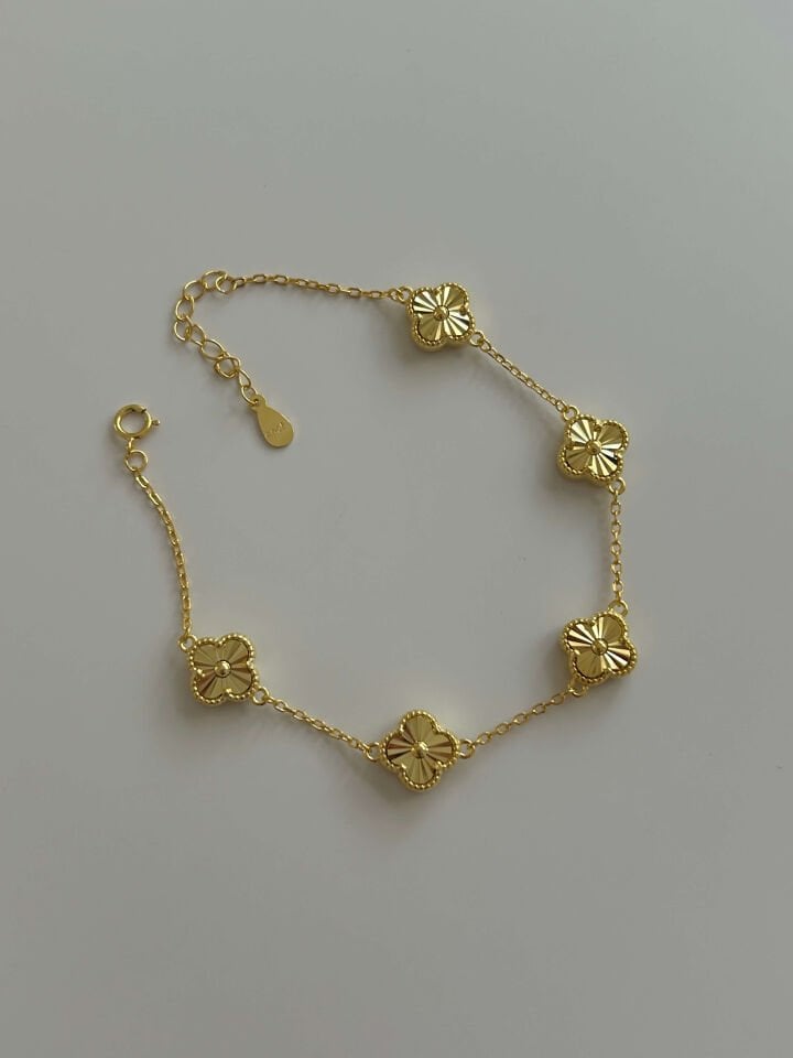 925 Ayar Gümüş Marka Model 5’li Yonca Bileklik