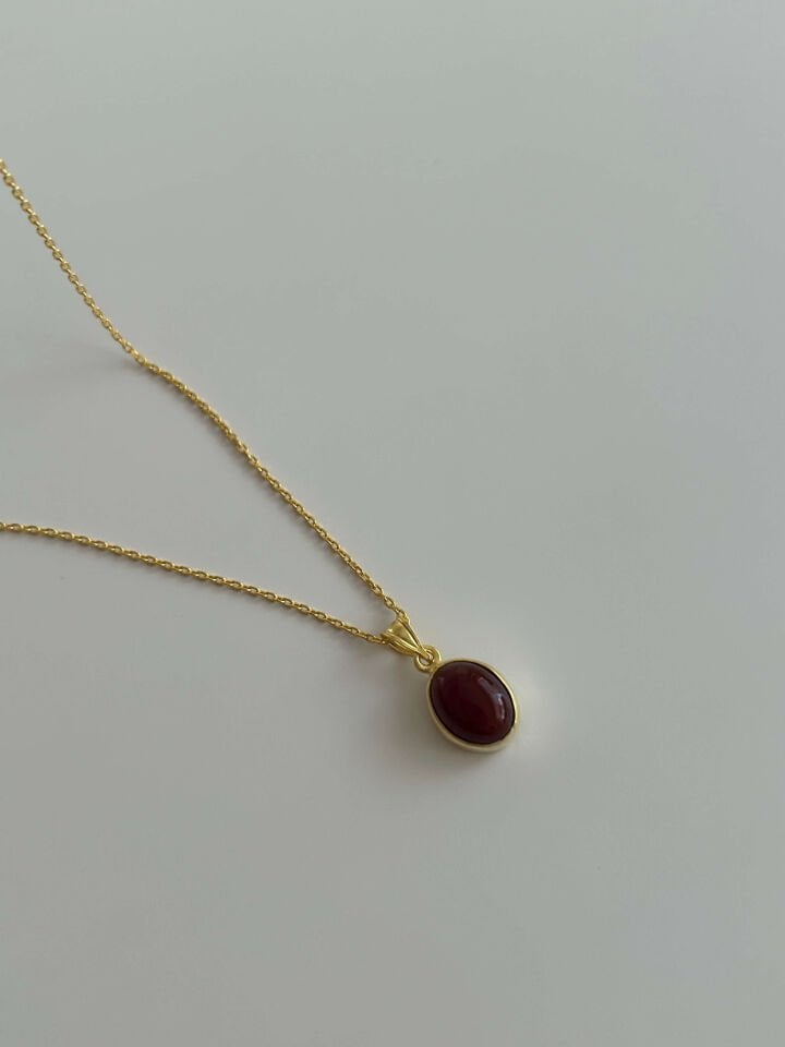 925 Ayar Gümüş Doğaltaş Kolye