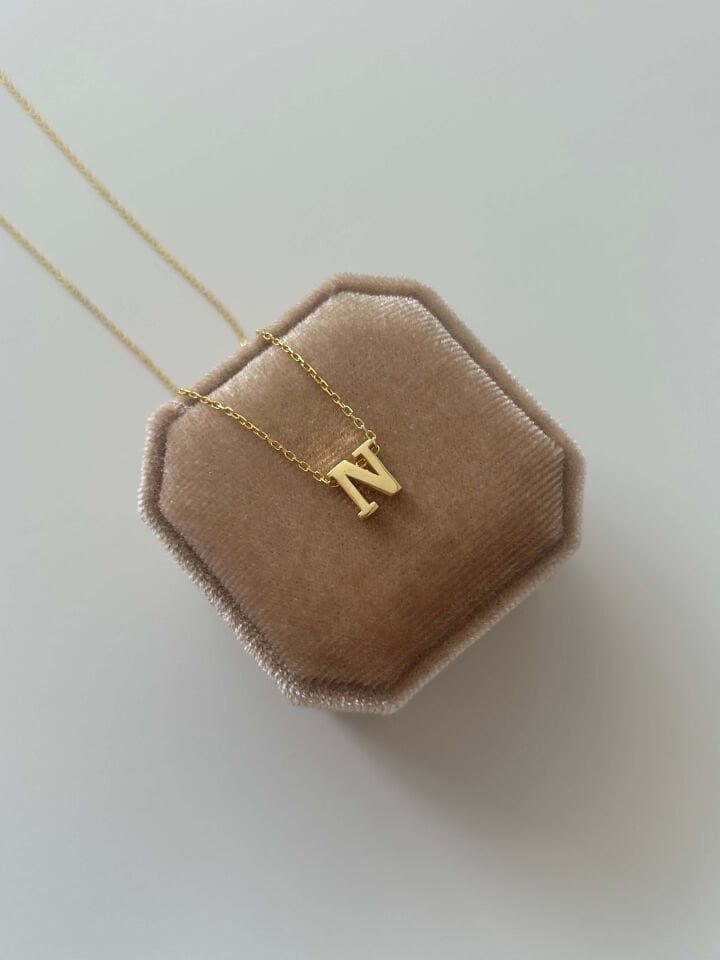 925 Ayar Gümüş Minimal  Harf Kolye